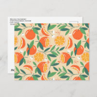 Orange Citrus Fruit Retro Pattern