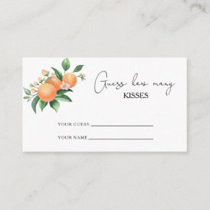 Orange citrus - guess how many kisses bridal game enclosure card