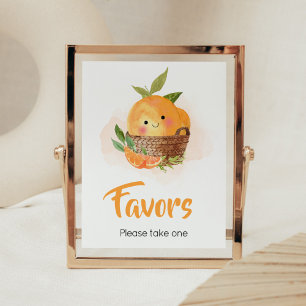 Orange Citrus Little Cutie Baby Shower Favors Poster