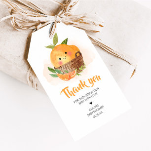 Orange Citrus Little Cutie Baby Shower Favour Tags