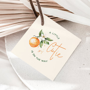 Orange Citrus Little Cutie Baby Shower Favour Tags