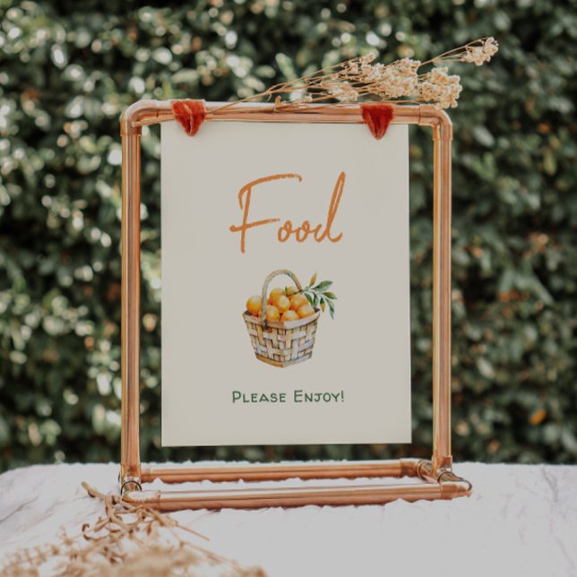 Orange Citrus Little Cutie Baby Shower Food Sign (Creator Uploaded)