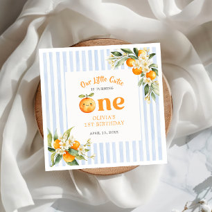 Orange Citrus Little Cutie Birthday Napkin
