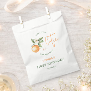 Orange Citrus Little Cutie Birthday Party Favour Bags