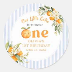 Orange Citrus Little Cutie Birthday Sticker