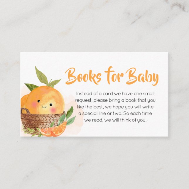 Orange Citrus Little Cutie Books for Baby Enclosure Card (Front)