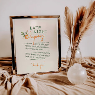 Orange Citrus Little Cutie Late Night Diapers Sign