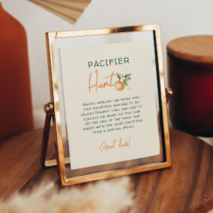 Orange Citrus Little Cutie Pacifier Hunt Sign