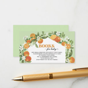 Orange Citrus Little Cutie Watercolor baby showe Enclosure Card