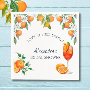 Orange Citrus Love at First Spritz Bridal Shower Napkin