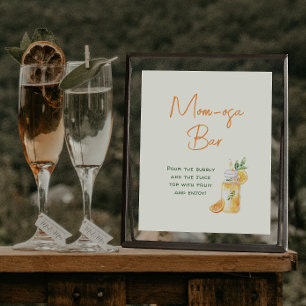 Orange Citrus Mum-osa Bar Baby Shower Drinks Sign