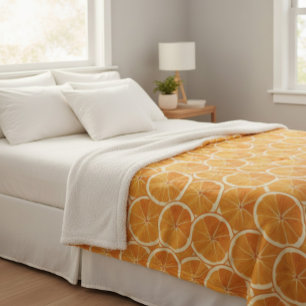 Orange Citrus Slices Throw Blanket
