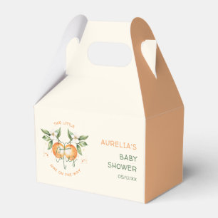 Orange Citrus Two Little Cuties Twin Baby Shower Favour Box