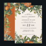 Orange citrus watercolor botanical wedding save the date<br><div class="desc">Orange citrus watercolor floral and foliage wedding save the date card. Beautiful handprinted floral watercolors and modern script text. Modern on trend rust colour.</div>