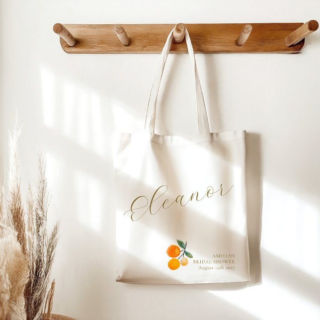 Orange Citrus Watercolor Bridal Brunch Custom Tote Bag (Creator Uploaded)