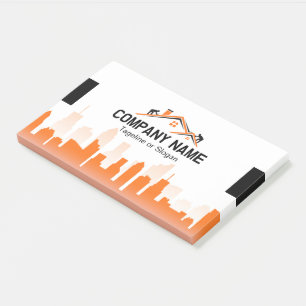 Orange Cityscape Home Builder Construction Post-it Notes