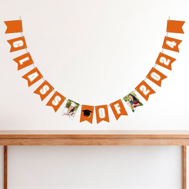 Orange Class of 2024 Graduate Photo Graduation Bunting (Creator Uploaded)