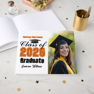 Orange Class of 2026 Graduation Photo Guest Book