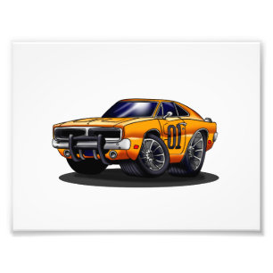 Orange Classic muscle car   - Choose back color Photo Print