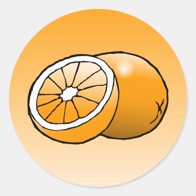 Orange - Classic Round Sticker (Front)