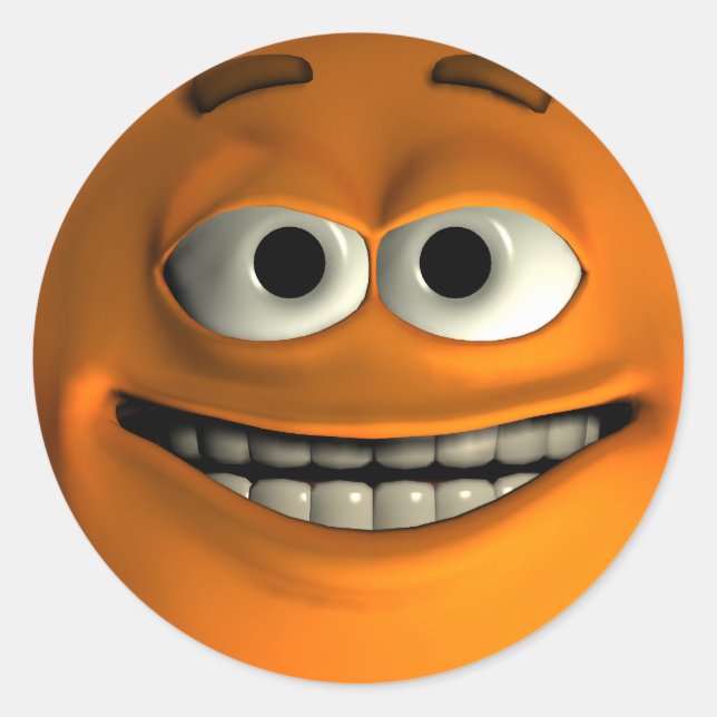 Orange Classic Round Sticker (Front)