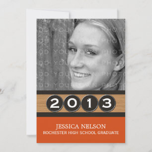 Orange Classy Keys Graduation Invitation
