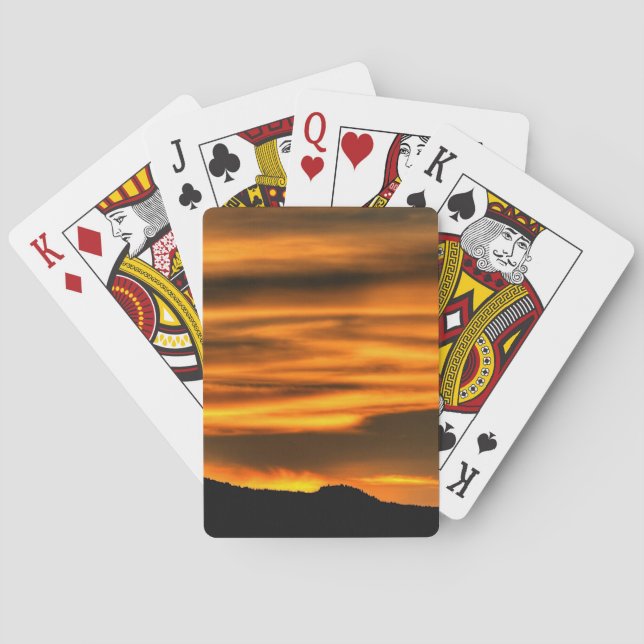Orange Cloud Lines Playing Cards (Back)