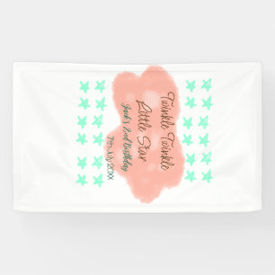 Orange clouds twinkle twinkle little stars green  banner
