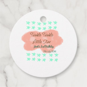 Orange clouds twinkle twinkle little stars green favour tags