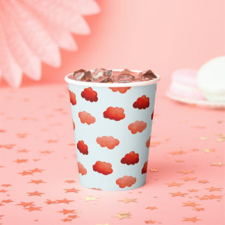 Orange clouds with watercolor paper cups
