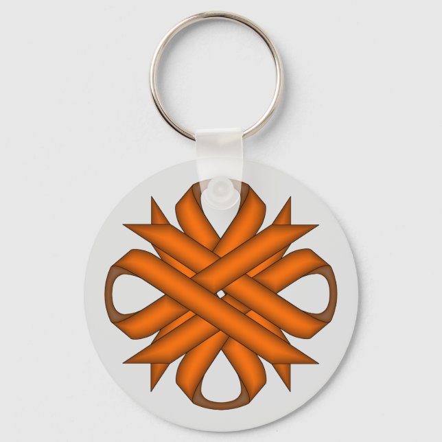 Orange Clover Ribbon by Kenneth Yoncich Key Ring (Front)