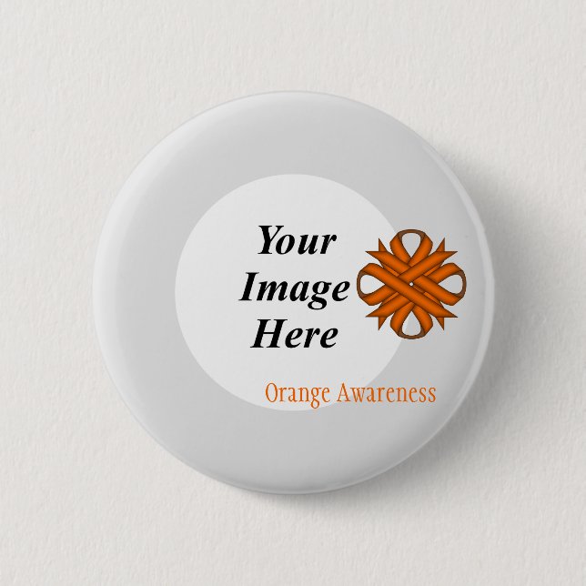 Orange Clover Ribbon Template by Kenneth Yoncich 6 Cm Round Badge (Front)