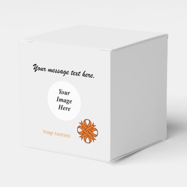 Orange Clover Ribbon Template by Kenneth Yoncich Favour Box (Front Side)