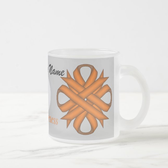 Orange Clover Ribbon Tmpl by Kenneth Yoncich Frosted Glass Coffee Mug (Right)