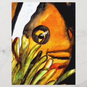 Orange Clown Fish watercolor original art painting