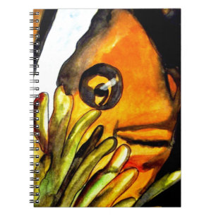 Orange Clown Fish watercolor original art painting Notebook