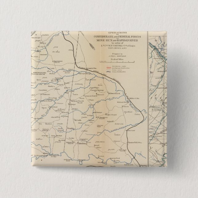 Orange Co, Va, Mine Run, Rapidan River 15 Cm Square Badge (Front)