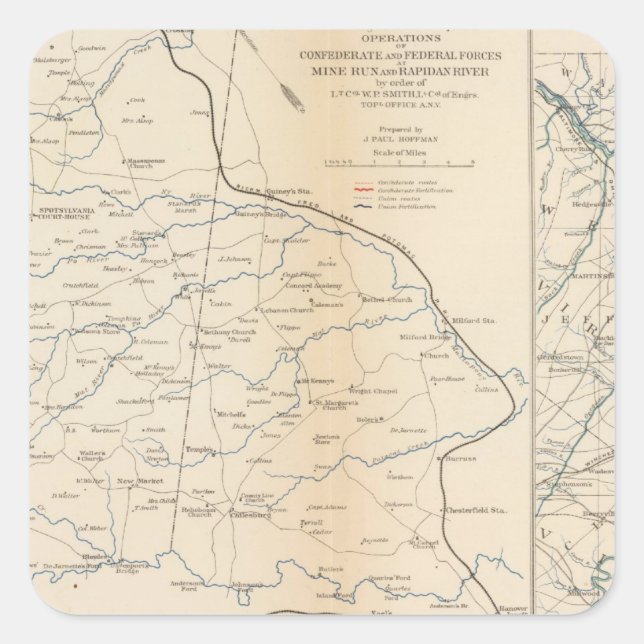 Orange Co, Va, Mine Run, Rapidan River Square Sticker (Front)