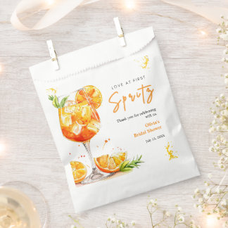 Orange Cocktail Love at First Spritz Bridal Shower Favour Bags