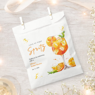 Orange Cocktail Love at First Spritz Bridal Shower Favour Bags
