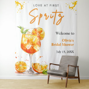 Orange Cocktail Love at First Spritz Bridal Shower Tapestry