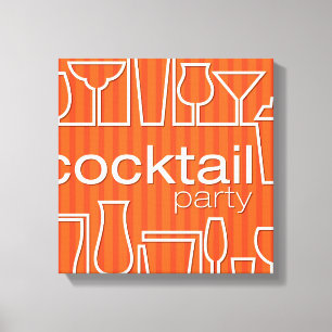 Orange cocktail party canvas print