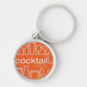 Orange cocktail party key ring