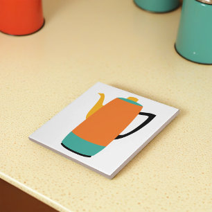 Orange Coffee Percolator Tile