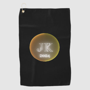 Orange Color Logo Golf Towel