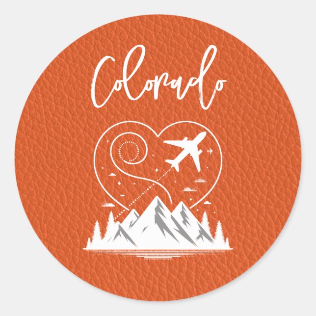 Orange Colorado Passport  Classic Round Sticker (Front)