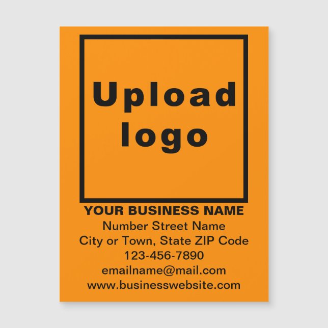 Orange Colour 4.25” x 5.6” Magnetic Business Card (Front)