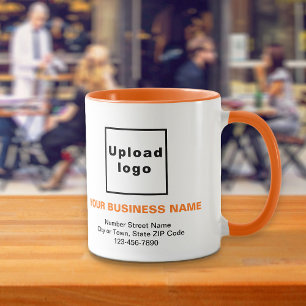Orange Colour and Black Business Texts on Combo Mu Mug