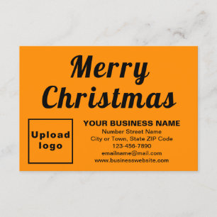 Orange Colour Christmas Small Flat Greeting Card