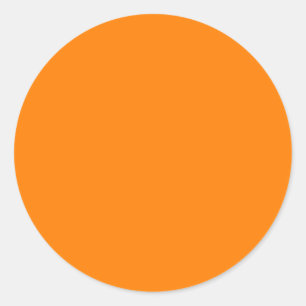 Orange Colour Customised Designer Classic Round Sticker